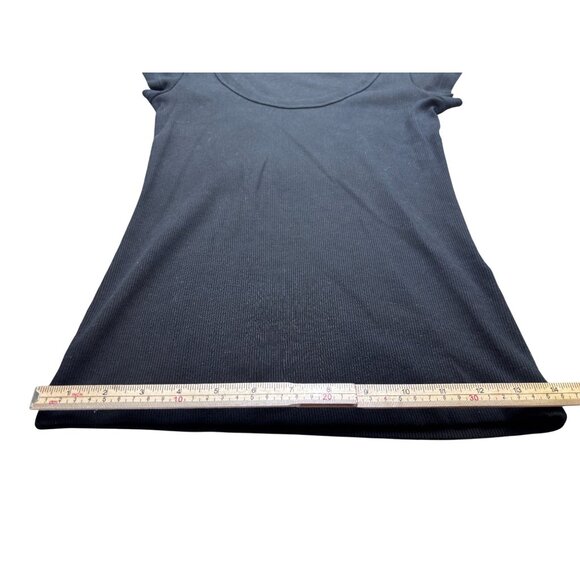 Topshop Black Ribbed Scoop Neck Short Sleeve T-Shirt Size S - Picture 10 of 11